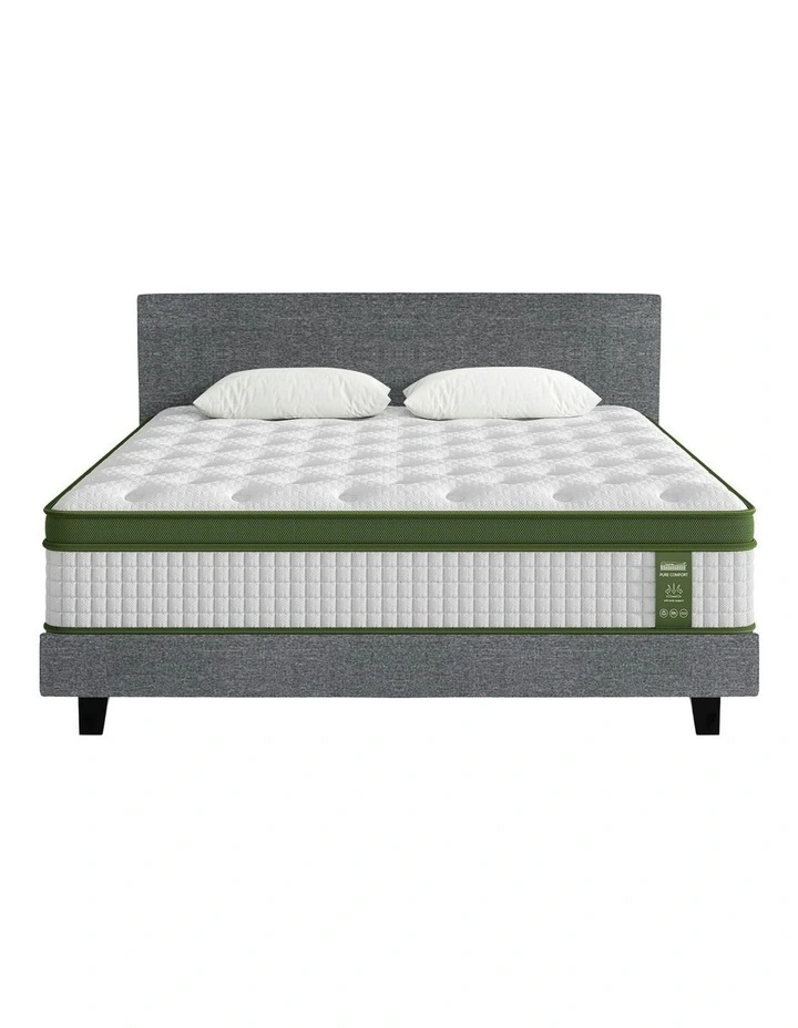 BedStory King Bed Frame Set With Hybrid Mattress Medium Firm in Grey image 1