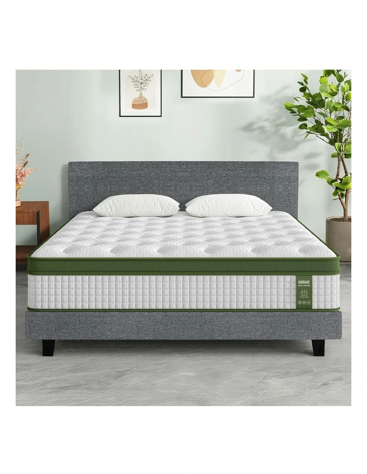BedStory King Bed Frame Set With Hybrid Mattress Medium Firm in Grey image 3