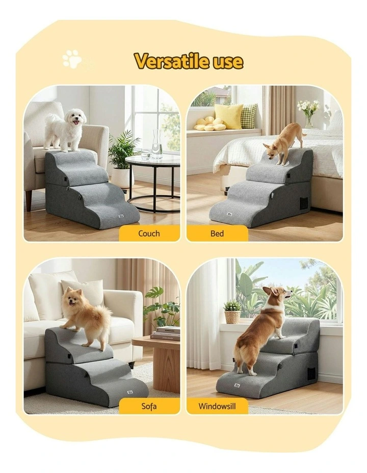 2-in-1 Multi-Use Dog Stairs And Bed in Grey image 7