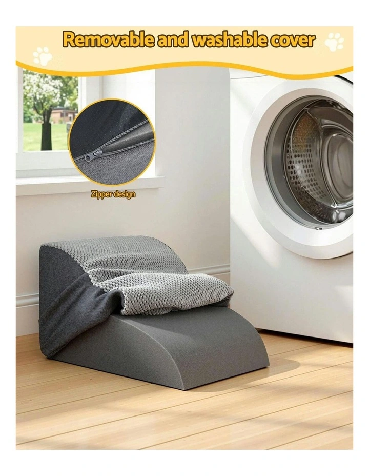 2 Steps Dog And Cat Ramp Pet Stairs in Grey image 6