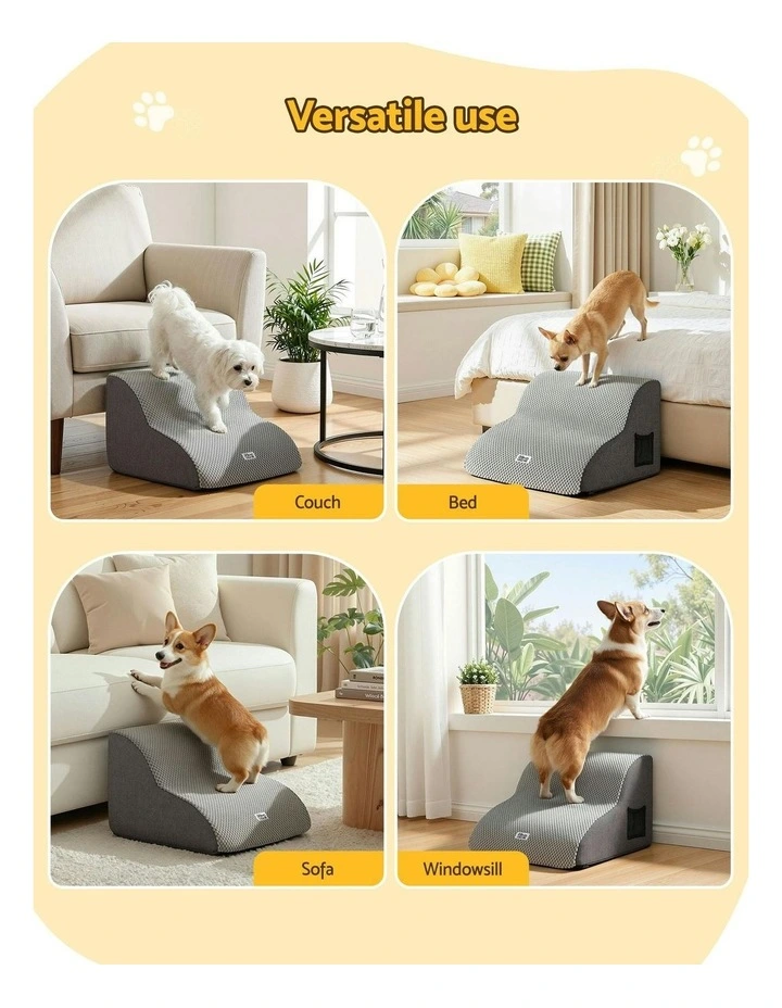 2 Steps Dog And Cat Ramp Pet Stairs in Grey image 7