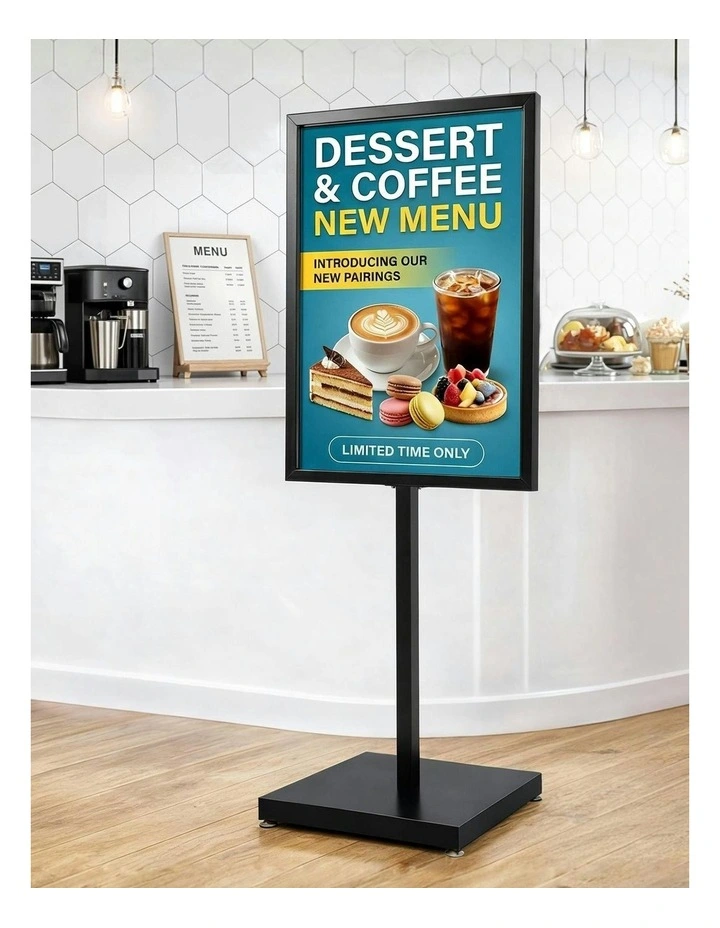 A1 Frame Pedestal Sign Holder Poster Stand 60x90cm in Black image 3