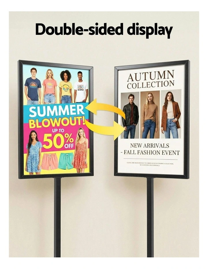 A1 Frame Pedestal Sign Holder Poster Stand 60x90cm in Black image 6