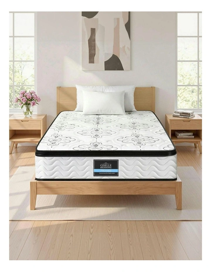 Pocket Spring Medium Firm Foam Euro Top King Single Mattress 30cm in White image 3