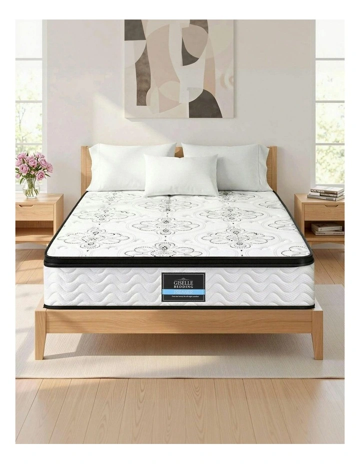 Pocket Spring Medium Firm Foam Euro Top Double Mattress 30cm in White image 3