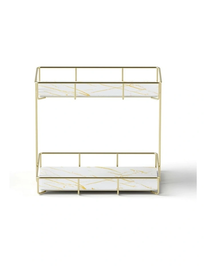 2 Tier Bathroom Storage Rack in Gold image 2