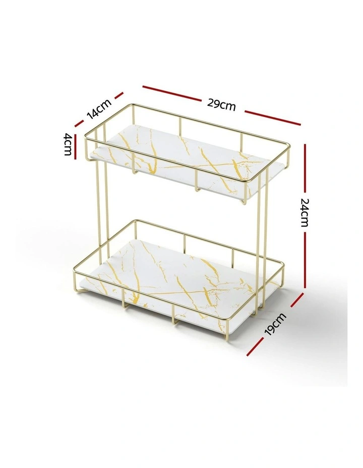 2 Tier Bathroom Storage Rack in Gold image 4