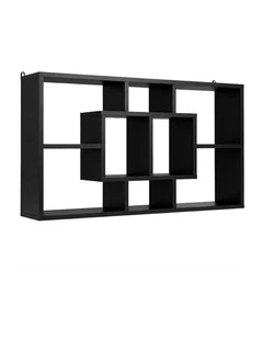 Floating Wall Shelves Bookshelf in Black