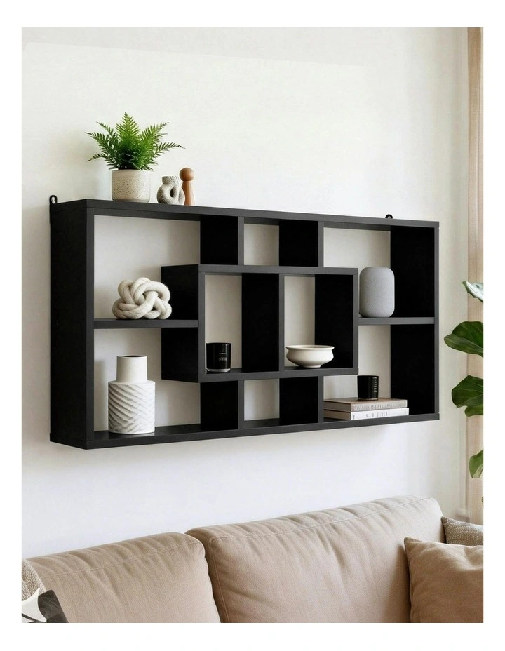 Floating Wall Shelves Bookshelf in Black image 3