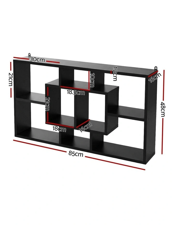 Floating Wall Shelves Bookshelf in Black image 4