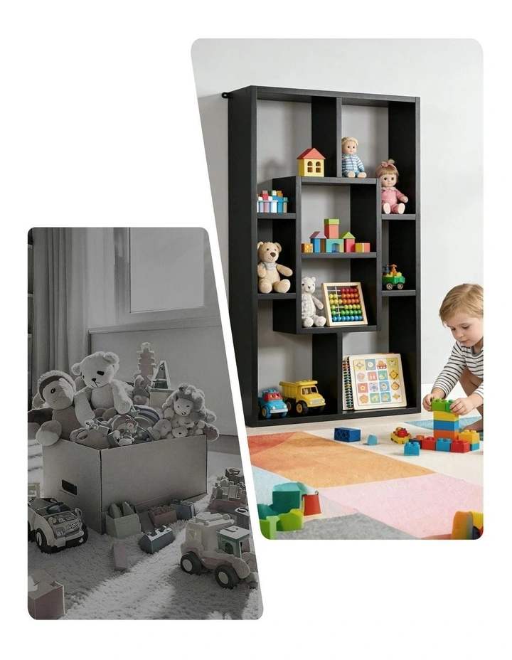 Floating Wall Shelves Bookshelf in Black image 6