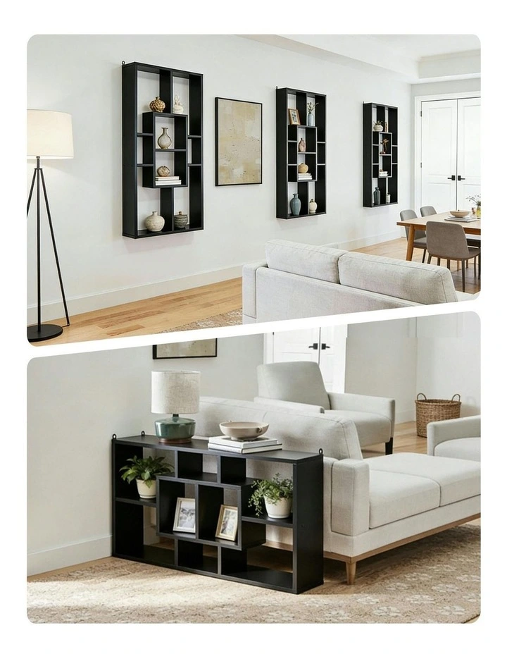 Floating Wall Shelves Bookshelf in Black image 7