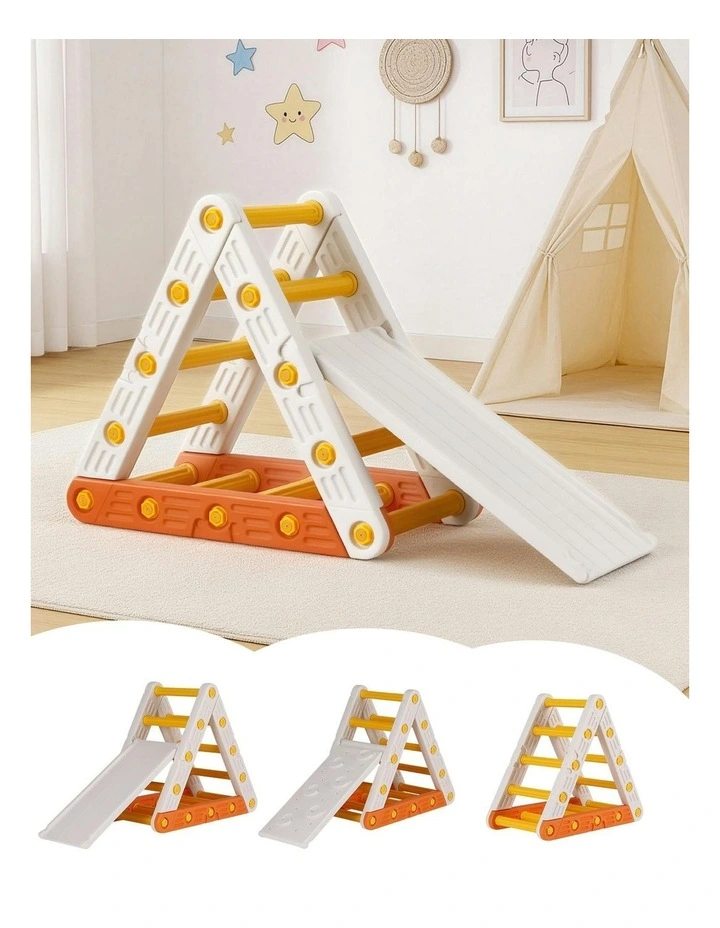 Triangle Climbing Frame Set With Slide in Multi image 3