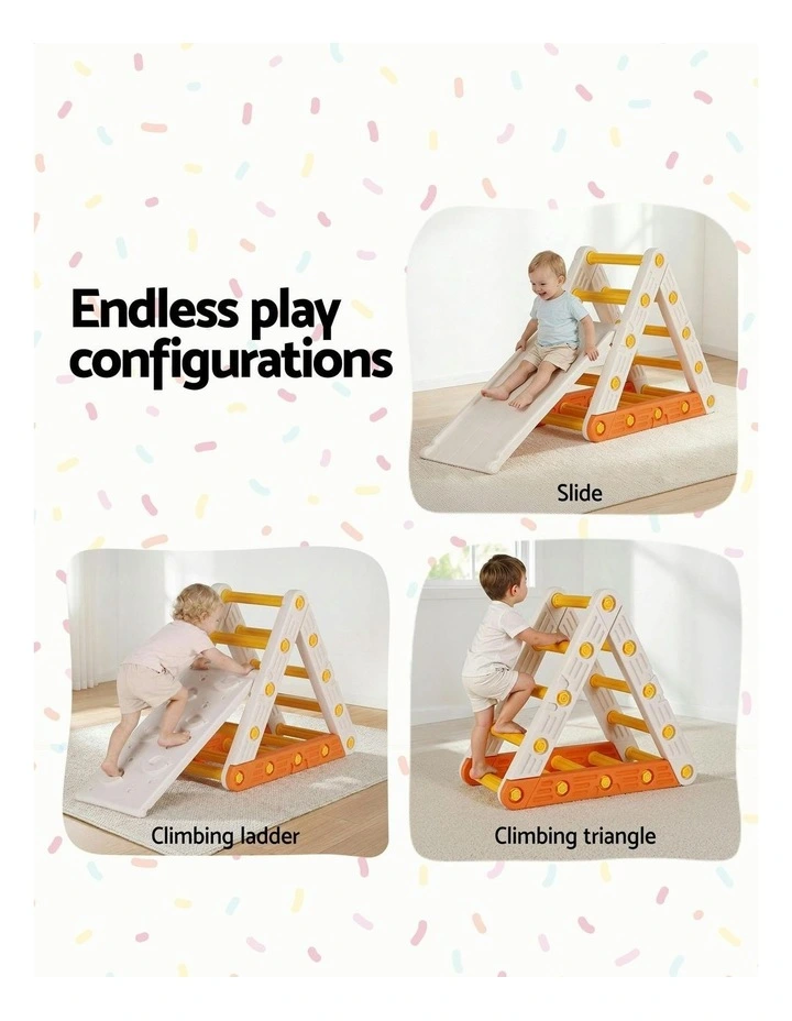 Triangle Climbing Frame Set With Slide in Multi image 5