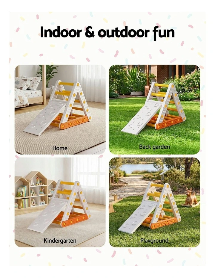 Triangle Climbing Frame Set With Slide in Multi image 7