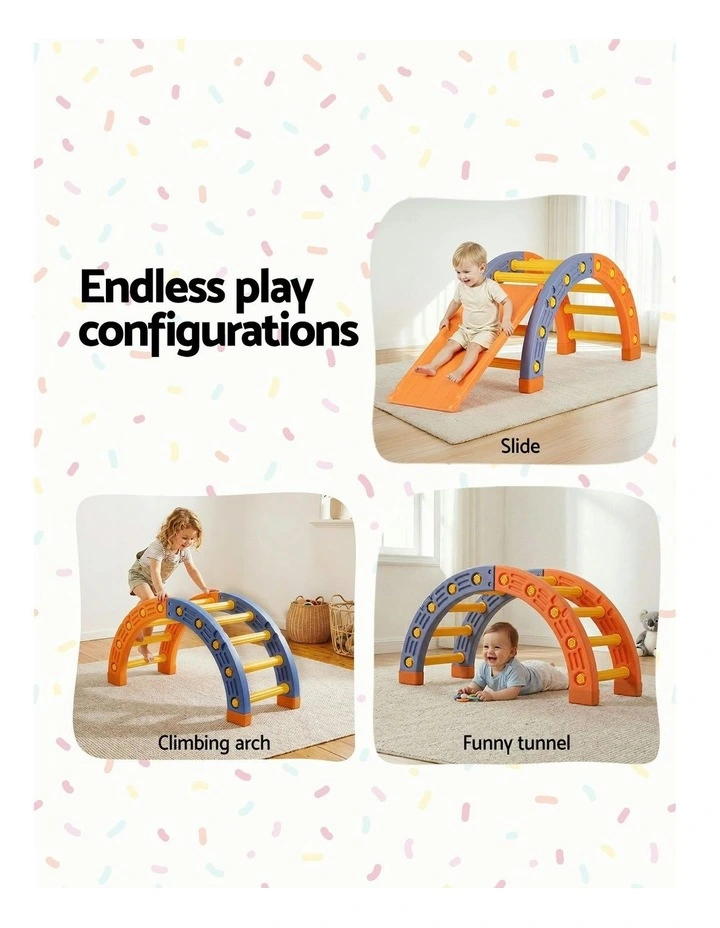 Arch Climbing Frame Set With Slide in Multi image 5
