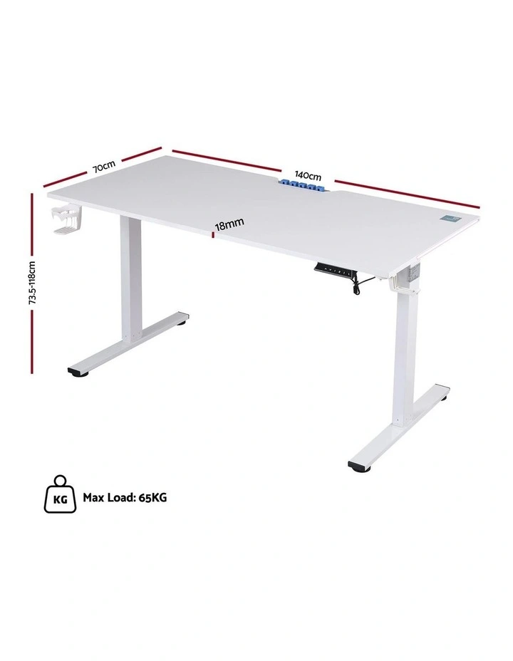 Electric Height Adjustable Gaming Standing Desk 140cm image 4