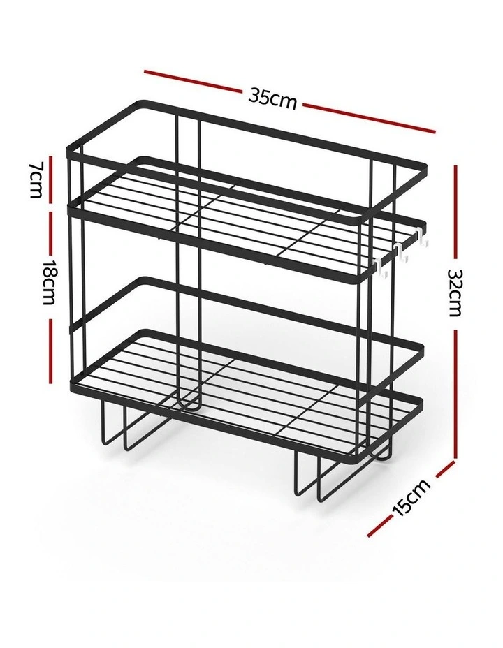 2 Tier Over Toilet Storage Rack Bathroom Shelf Organizer image 4