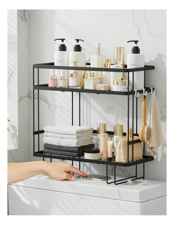2 Tier Over Toilet Storage Rack Bathroom Shelf Organizer image 7
