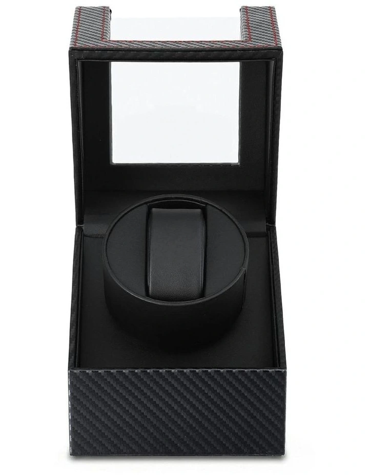 Automatic Single Quiet Carbon Fibre Watch Winder Box in Black image 2