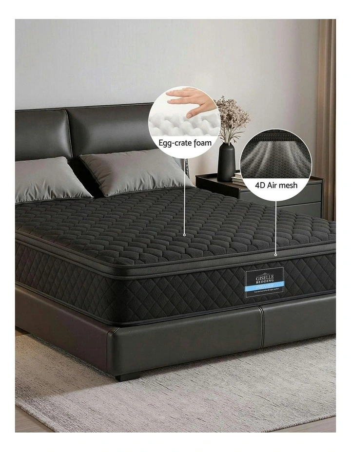 5-Zone Pocket Spring Egg-crate Memory Foam King Mattress 34cm in Black image 5