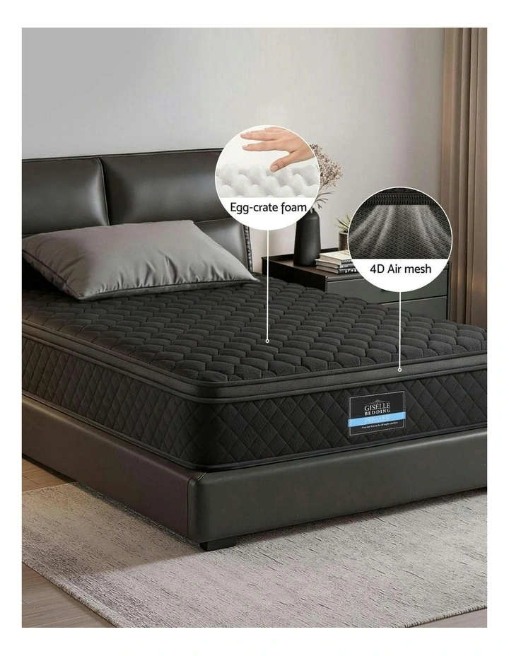 Spring Egg-Crate Memory Foam Mattress 5-Zone Pocket Single 34cm in Black image 5