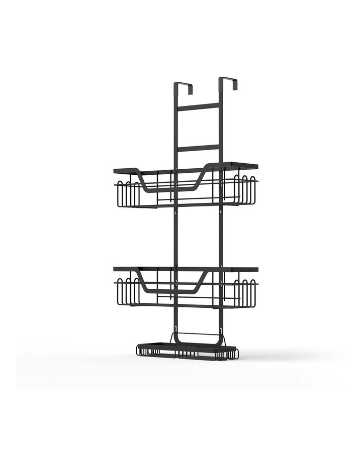 Over The Door Shower Caddy Hanging Bathroom Storage Organizer 3 Tier in Black image 1