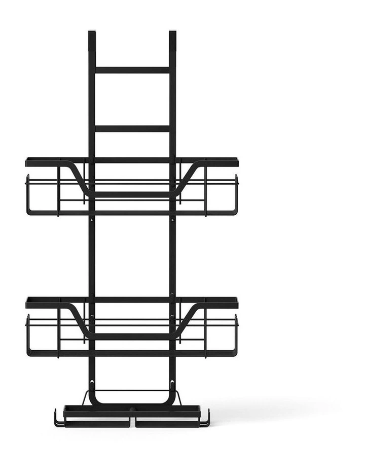 Over The Door Shower Caddy Hanging Bathroom Storage Organizer 3 Tier in Black image 2