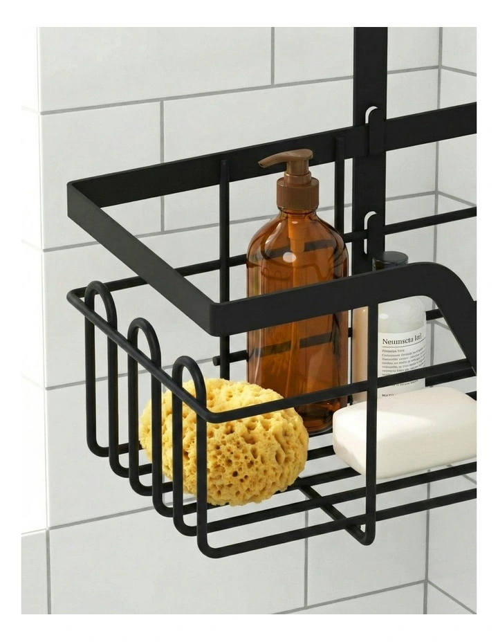 Over The Door Shower Caddy Hanging Bathroom Storage Organizer 3 Tier in Black image 6
