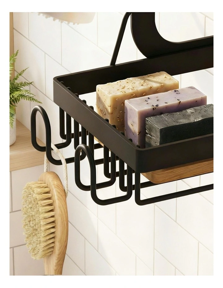 Over The Door Shower Caddy Hanging Bathroom Storage Organizer 3 Tier in Black image 7
