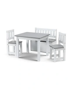 Activity Table with Storage Bench & Table and Chair Set in Grey