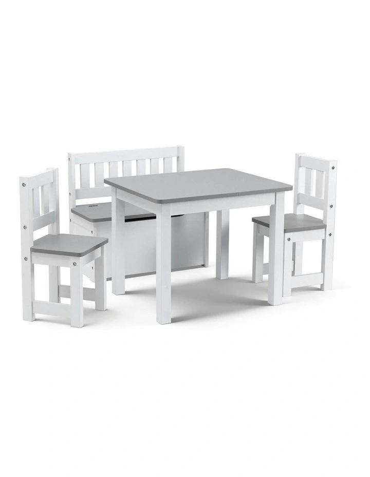 Activity Table with Storage Bench & Table and Chair Set in Grey image 2