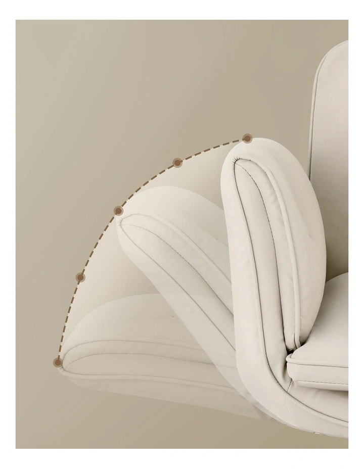 Wheels & Adjustable Armrests Criss Cross Legged Office Chair in Beige image 7