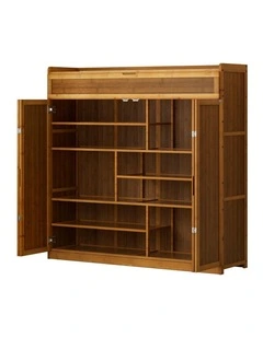 Storage Cupboard 30 Pairs Shoe Rack in Brown