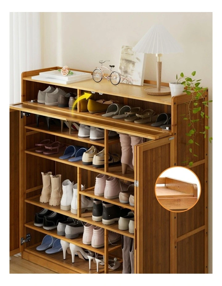 Storage Cupboard 30 Pairs Shoe Rack in Brown image 6