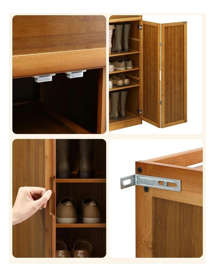 Storage Cupboard 30 Pairs Shoe Rack in Brown image 7