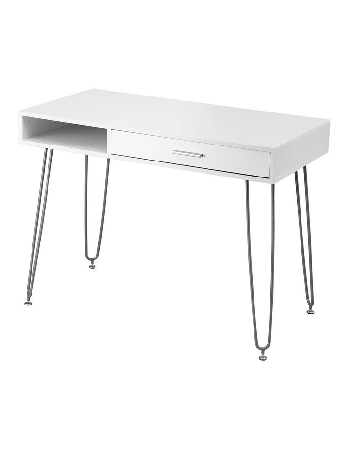 Computer Desk Drawer Cabinet Home Office Desks Workstation 100cm in White image 1