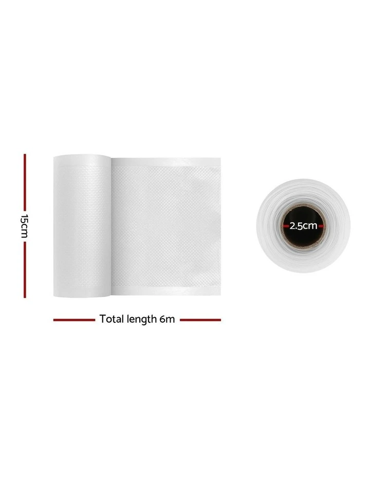 Rolls Food Vacuum Sealer Bags Pack 6 15cmx6m in White image 4