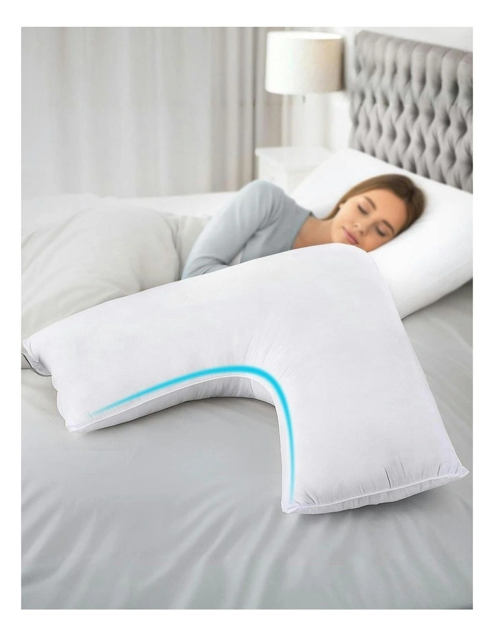 Boomerang Nursing Body Cushion V Shape Pillow in White image 3