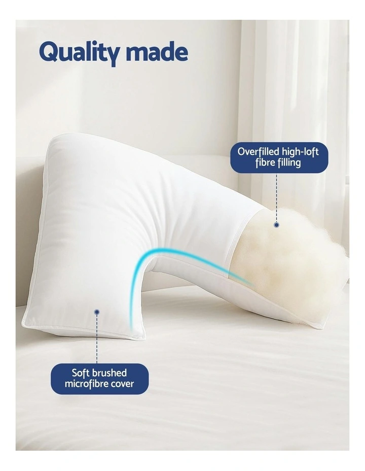 Boomerang Nursing Body Cushion V Shape Pillow in White image 6