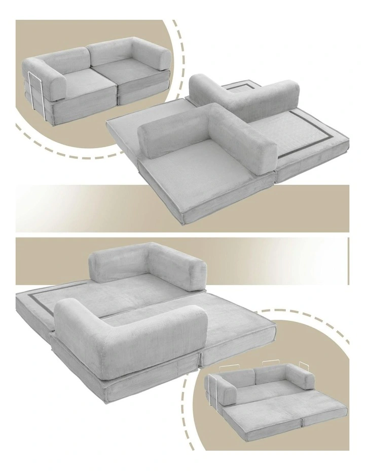Convertible Folding Sofa Bed in Grey image 5