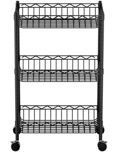 Adjustable 3-Tier Shelving Unit in Black
