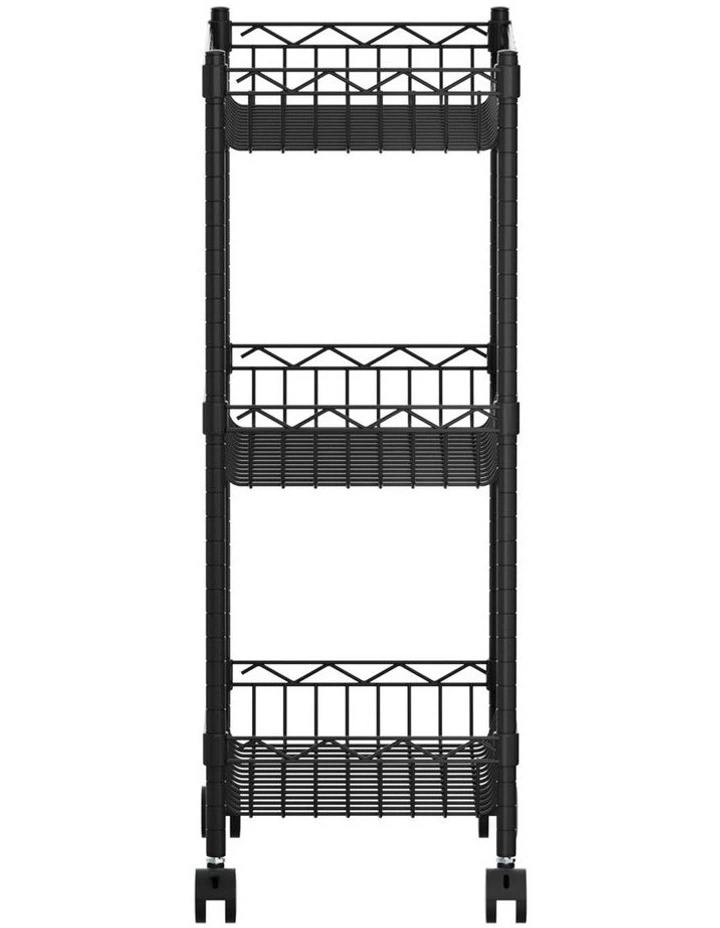 Adjustable 3-Tier Shelving Unit in Black image 2