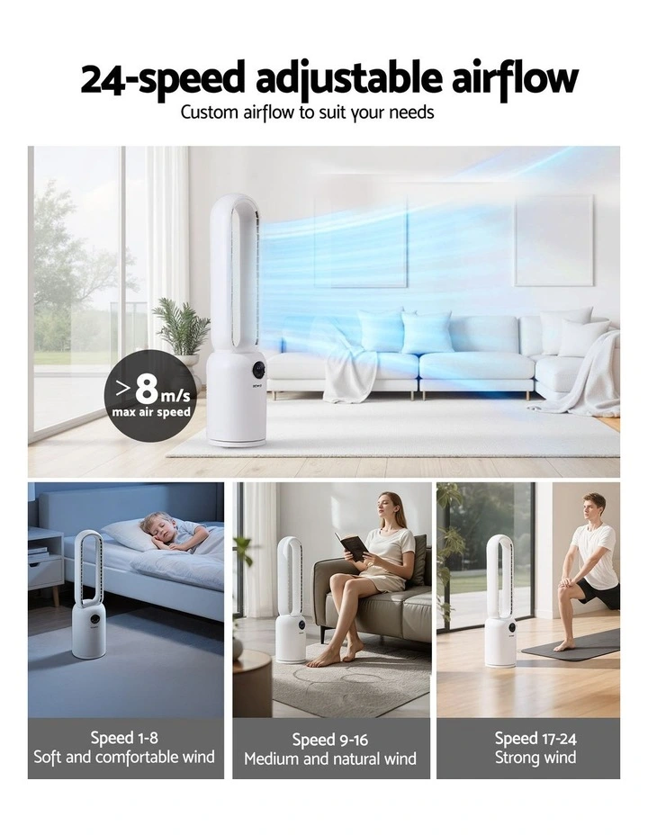 2in1 Bladeless Fan Air Purification with Remote 88cm in White image 5