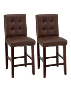 Kitchen Dining Chairs Counter 2x in Brown