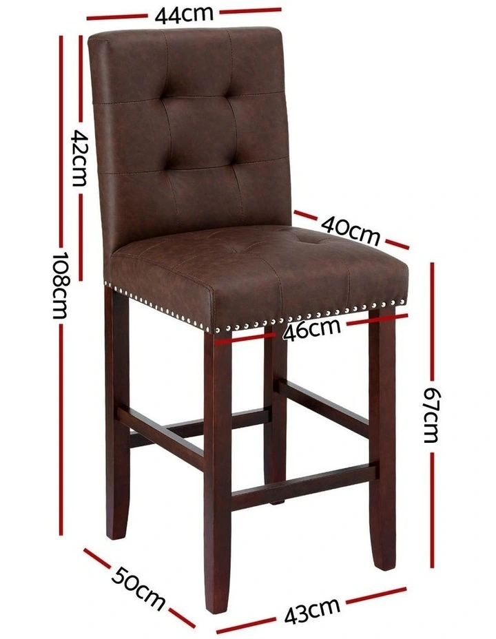 Kitchen Dining Chairs Counter 2x in Brown image 4