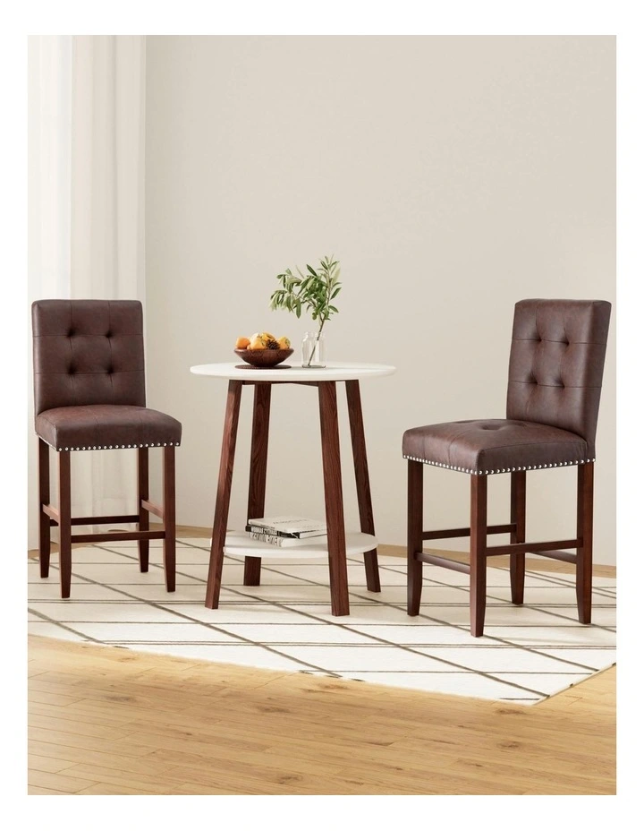 Kitchen Dining Chairs Counter 2x in Brown image 5