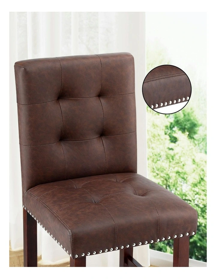 Kitchen Dining Chairs Counter 2x in Brown image 6