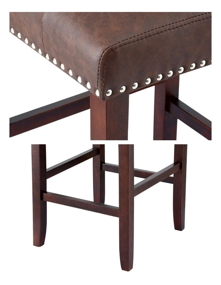 Kitchen Dining Chairs Counter 2x in Brown image 7