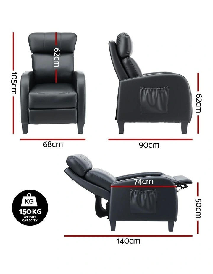 Massage Recliner Chair in Black image 4
